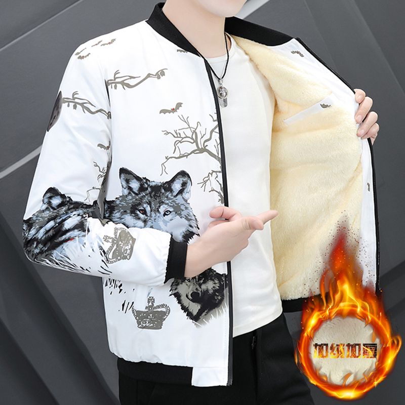 NanPinHui Printed fleece-lined jacket S208
