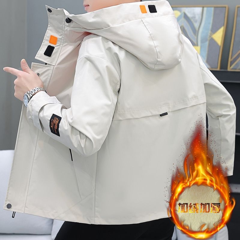 NanPinHui Fleece-lined hooded utility jacket S612